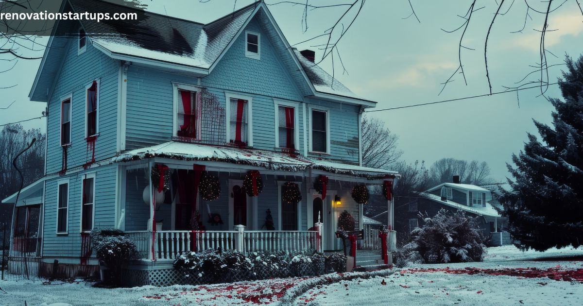 MLS Winnipeg winter home listing with holiday decorations and snow-covered front yard