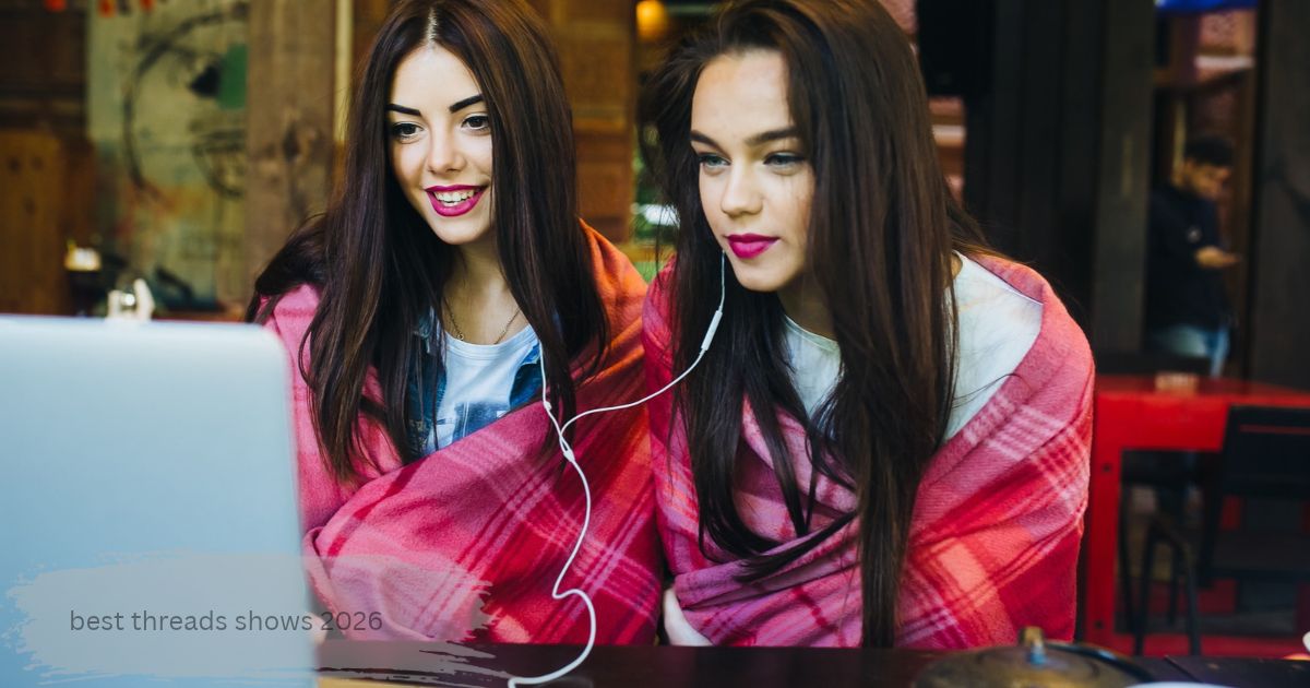 two friends wrapped in red blankets watching a series on a laptop to pick the best threads shows 2026