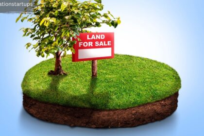 Freehold land for sale in Canada with a red sign on green acres
