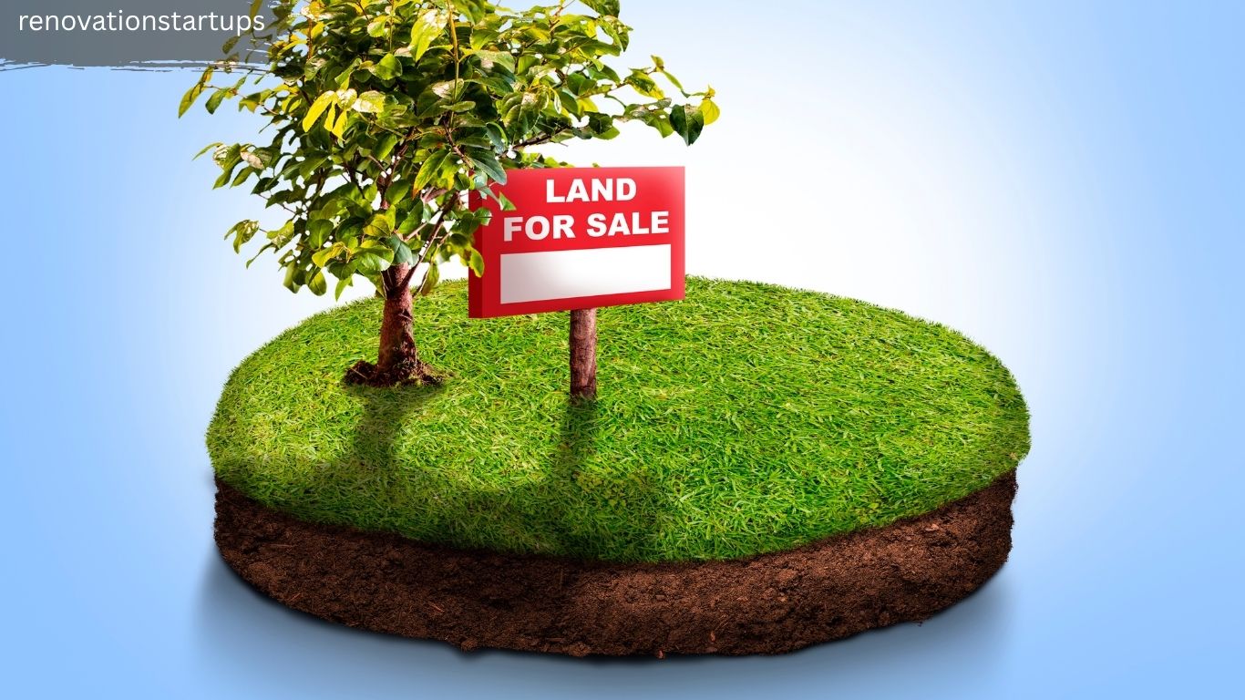Freehold land for sale in Canada with a red sign on green acres