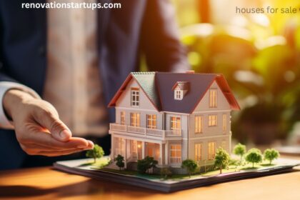 Realtor presenting a model house, representing houses for sale in Winnipeg