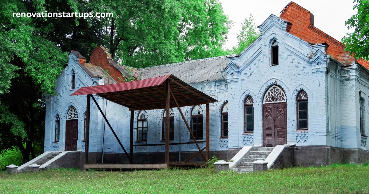 Old brick heritage house with arched windows and covered porch, similar to character homes found among Sudbury houses for sale