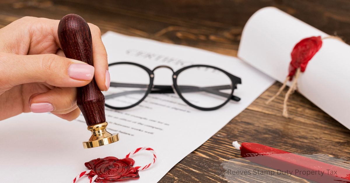Hand stamping a wax seal on a property document, representing the Reeves stamp duty property tax for Canadian buyers