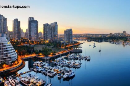 Midhurst Ontario waterfront marina and skyline view at sunset