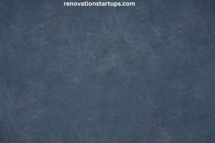 Close-up textured slate blue wall surface with a weathered, matte finish